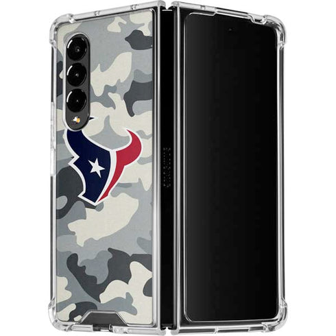 NFL Houston Texans Camo Galaxy Z Fold4 5G Clear Case