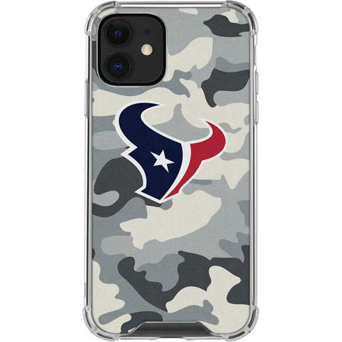 NFL Houston Texans Camo iPhone 12 Mini Clear Case