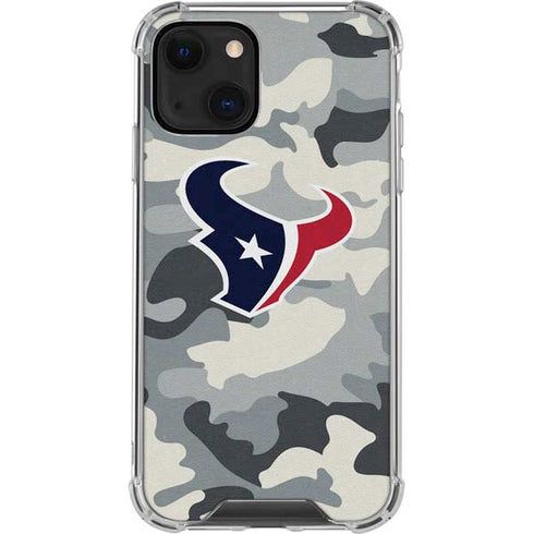 NFL Houston Texans Camo iPhone 13 Mini Clear Case