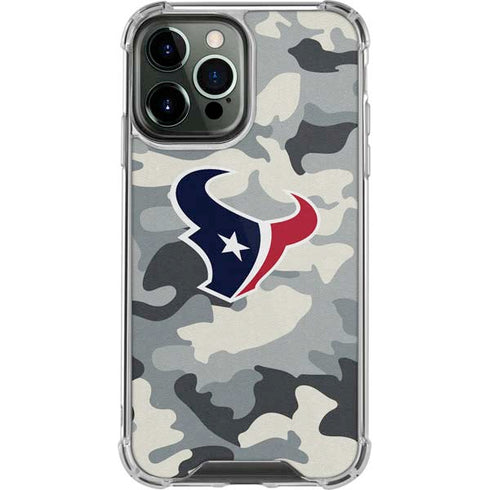 NFL Houston Texans Camo iPhone 13 Pro Max Clear Case