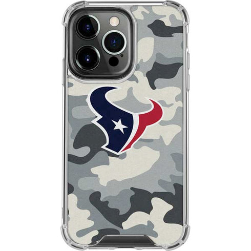 NFL Houston Texans Camo iPhone 15 Pro Clear Case