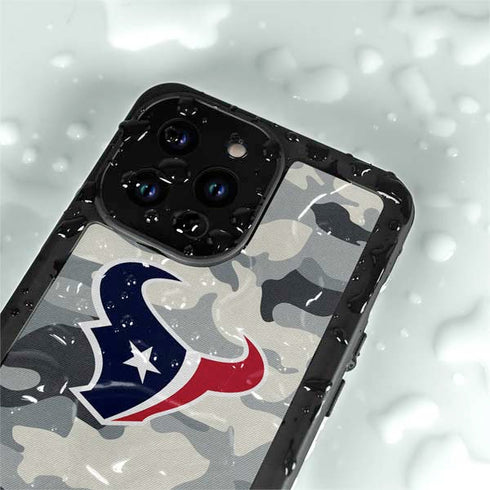 NFL Houston Texans Camo iPhone 14 Pro Max Waterproof Case
