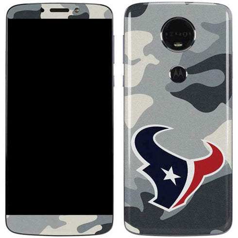 NFL Houston Texans Camo Moto E5 Plus Skin