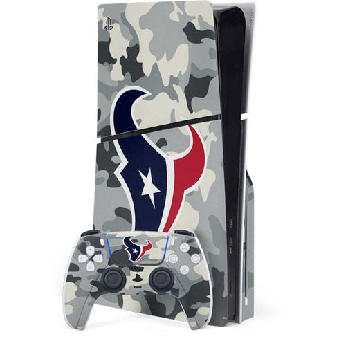 NFL Houston Texans Camo PS5 Slim Disk Bundle Skin