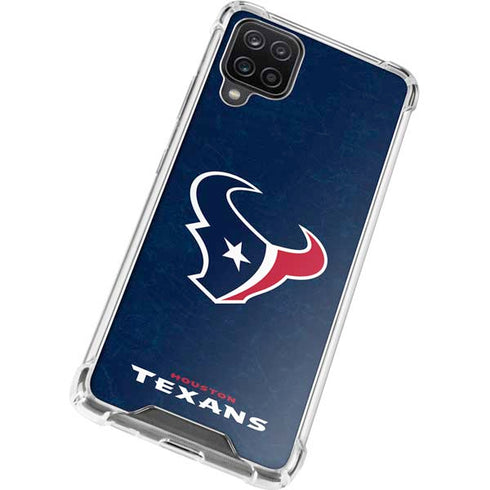 NFL Houston Texans Distressed Galaxy A12 Clear Case