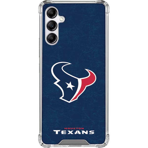 NFL Houston Texans Distressed Galaxy A14 5G Clear Case