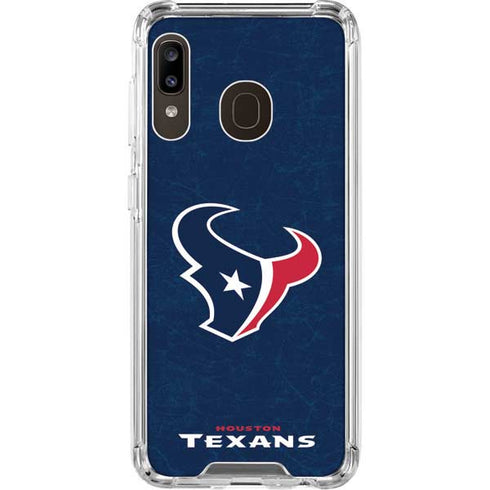 NFL Houston Texans Distressed Galaxy A30 Clear Case