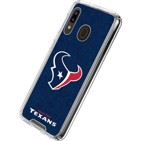 NFL Houston Texans Distressed Galaxy A30 Clear Case
