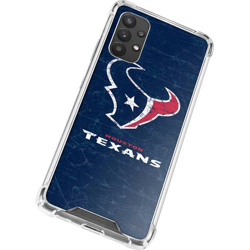 NFL Houston Texans Distressed Galaxy A32 5G Clear Case