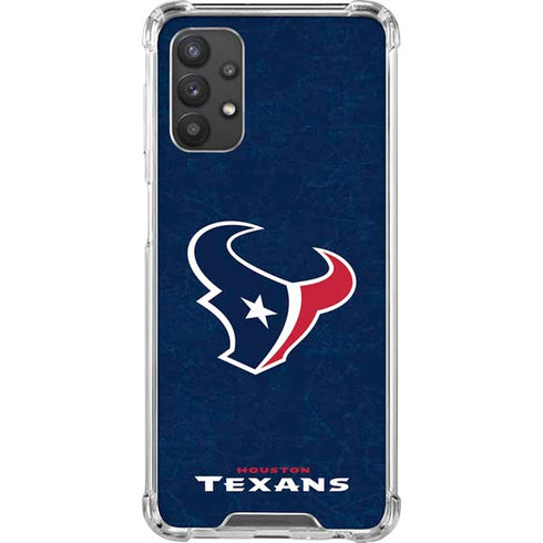 NFL Houston Texans Distressed Galaxy A32 5G Clear Case