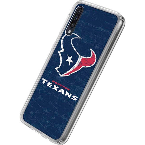 NFL Houston Texans Distressed Galaxy A50 Clear Case