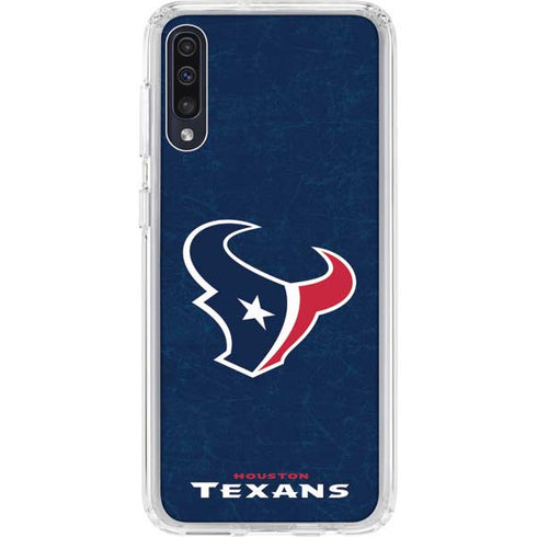 NFL Houston Texans Distressed Galaxy A50 Clear Case