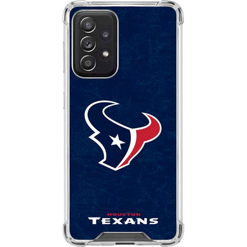 NFL Houston Texans Distressed Galaxy A52 5G Clear Case
