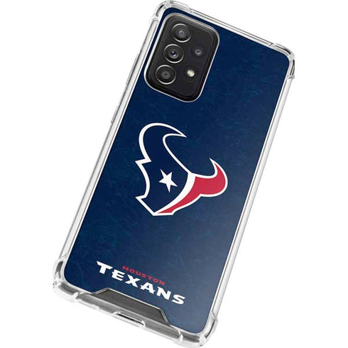 NFL Houston Texans Distressed Galaxy A52 5G Clear Case