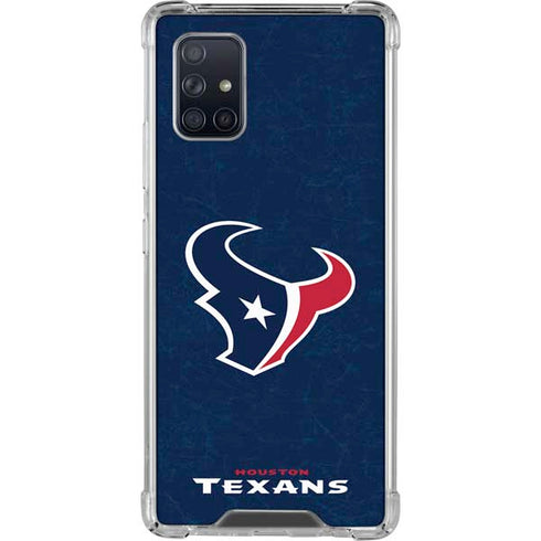 NFL Houston Texans Distressed Galaxy A71 5G Clear Case