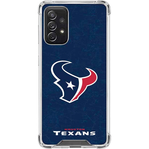NFL Houston Texans Distressed Galaxy A72 5G Clear Case