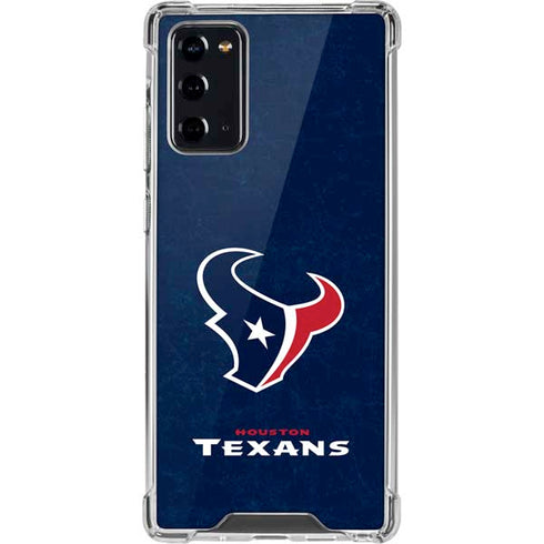 NFL Houston Texans Distressed Galaxy Note20 5G Clear Case