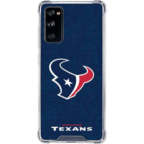 NFL Houston Texans Distressed Galaxy S20 FE Clear Case