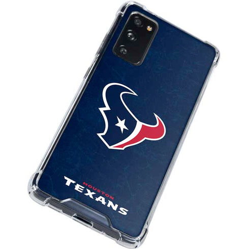 NFL Houston Texans Distressed Galaxy S20 FE Clear Case
