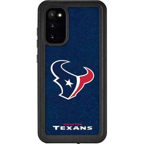 NFL Houston Texans Distressed Galaxy S20 Waterproof Case