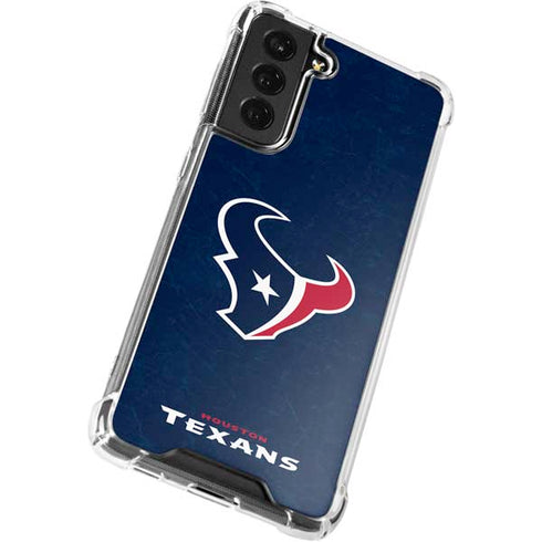 NFL Houston Texans Distressed Galaxy S21 FE Clear Case