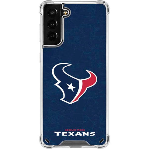 NFL Houston Texans Distressed Galaxy S21 Plus 5G Clear Case