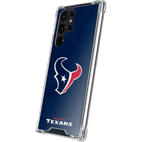 NFL Houston Texans Distressed Galaxy S22 Ultra Clear Case