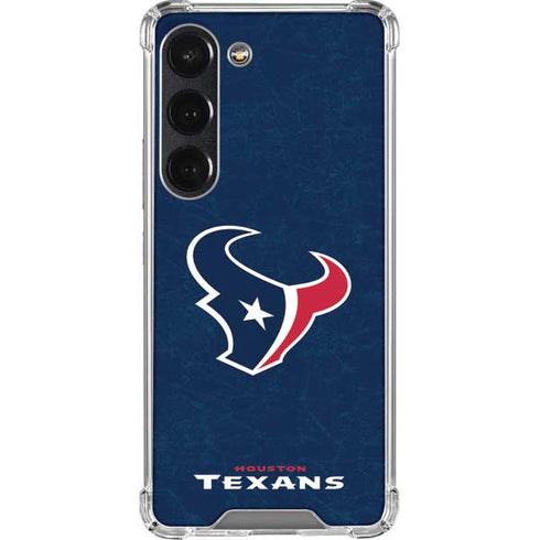 NFL Houston Texans Distressed Galaxy S23 Clear Case