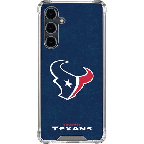 NFL Houston Texans Distressed Galaxy S23 FE Clear Case