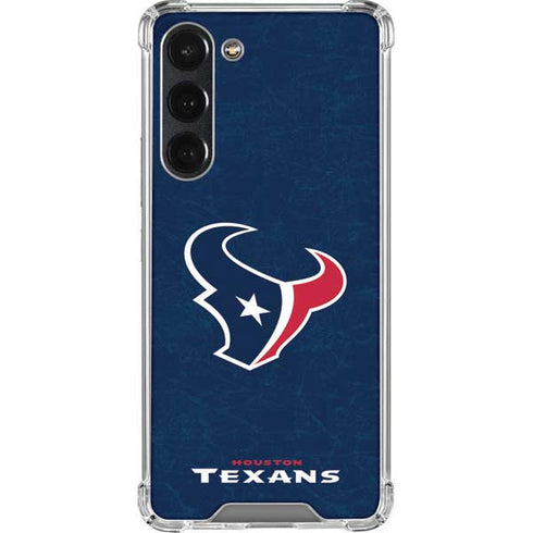 NFL Houston Texans Distressed Galaxy S23 Plus Clear Case