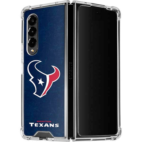 NFL Houston Texans Distressed Galaxy Z Fold4 5G Clear Case