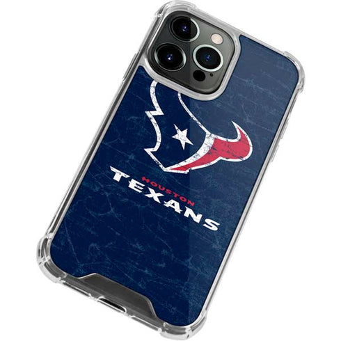 NFL Houston Texans Distressed iPhone 13 Pro Clear Case
