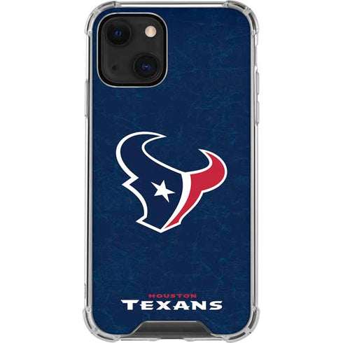 NFL Houston Texans Distressed iPhone 15 Plus Clear Case