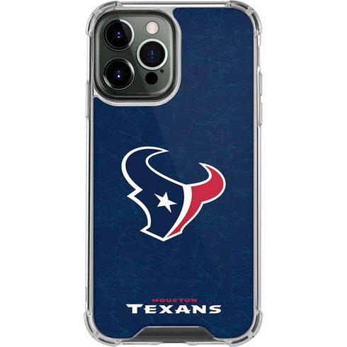 NFL Houston Texans Distressed iPhone 14 Pro Max Clear Case