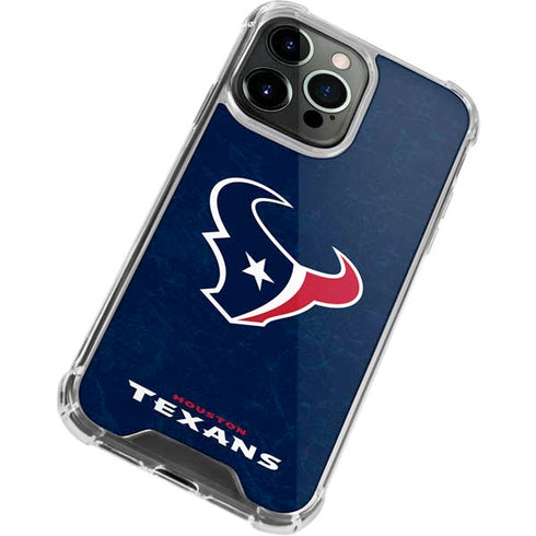 NFL Houston Texans Distressed iPhone 15 Pro Max Clear Case