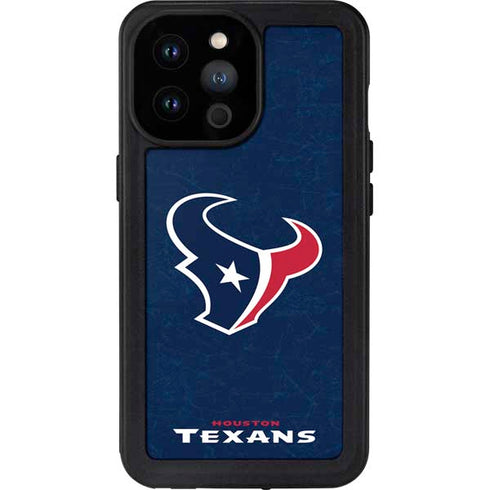 NFL Houston Texans Distressed iPhone 14 Pro Max Waterproof Case