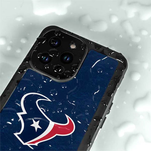 NFL Houston Texans Distressed iPhone 14 Pro Max Waterproof Case
