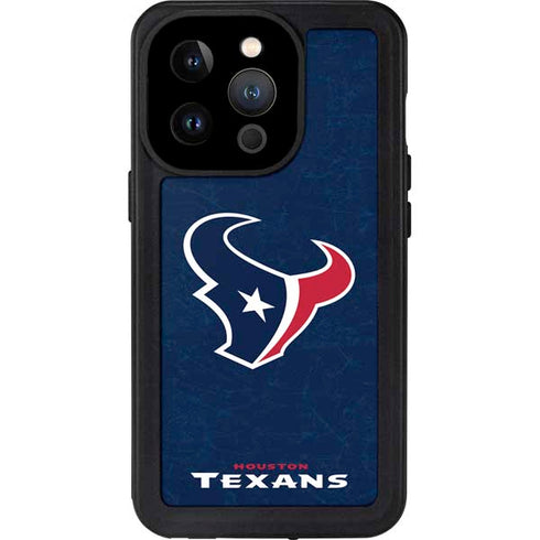 NFL Houston Texans Distressed iPhone 14 Pro Waterproof Case