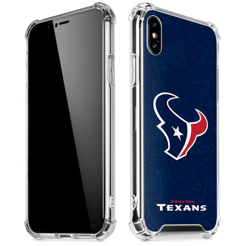 NFL Houston Texans Distressed iPhone XS Max Clear Case