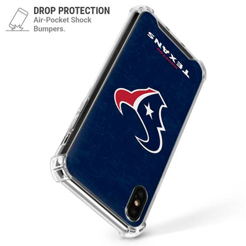 NFL Houston Texans Distressed iPhone XS Max Clear Case