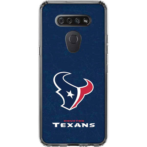 NFL Houston Texans Distressed LG K51/Q51 Clear Case