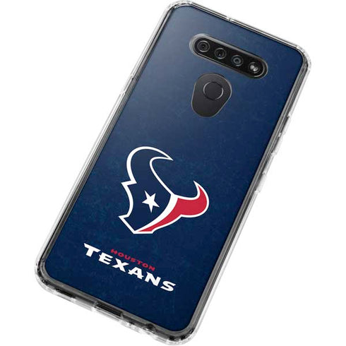 NFL Houston Texans Distressed LG K51/Q51 Clear Case