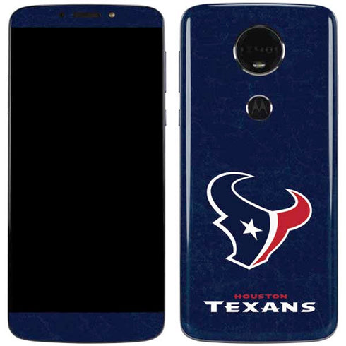 NFL Houston Texans Distressed Moto E5 Plus Skin
