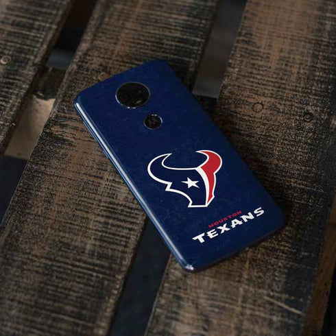 NFL Houston Texans Distressed Moto E5 Plus Skin