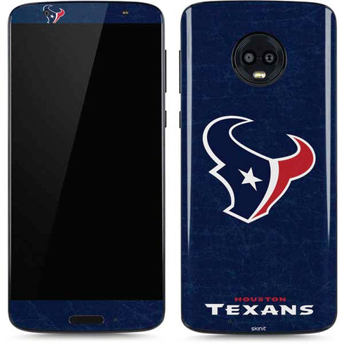 NFL Houston Texans Distressed Moto G6 Skin