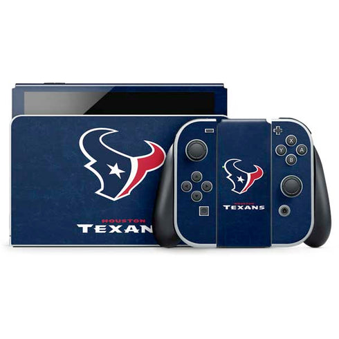 NFL Houston Texans Distressed Nintendo Switch OLED (2021) Skin