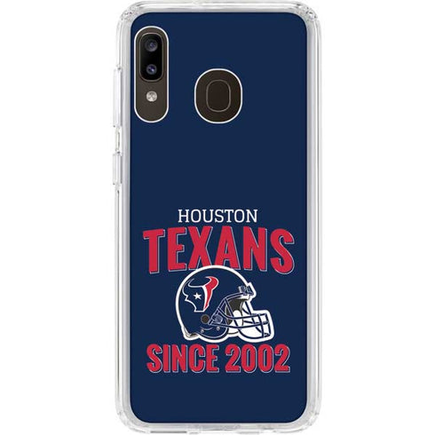 NFL Houston Texans Helmet Galaxy A20 Clear Case