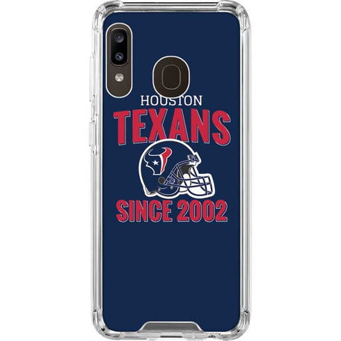 NFL Houston Texans Helmet Galaxy A30 Clear Case