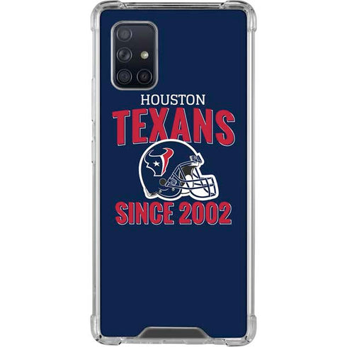 NFL Houston Texans Helmet Galaxy A71 5G Clear Case