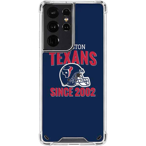 NFL Houston Texans Helmet Galaxy S21 Ultra 5G Clear Case